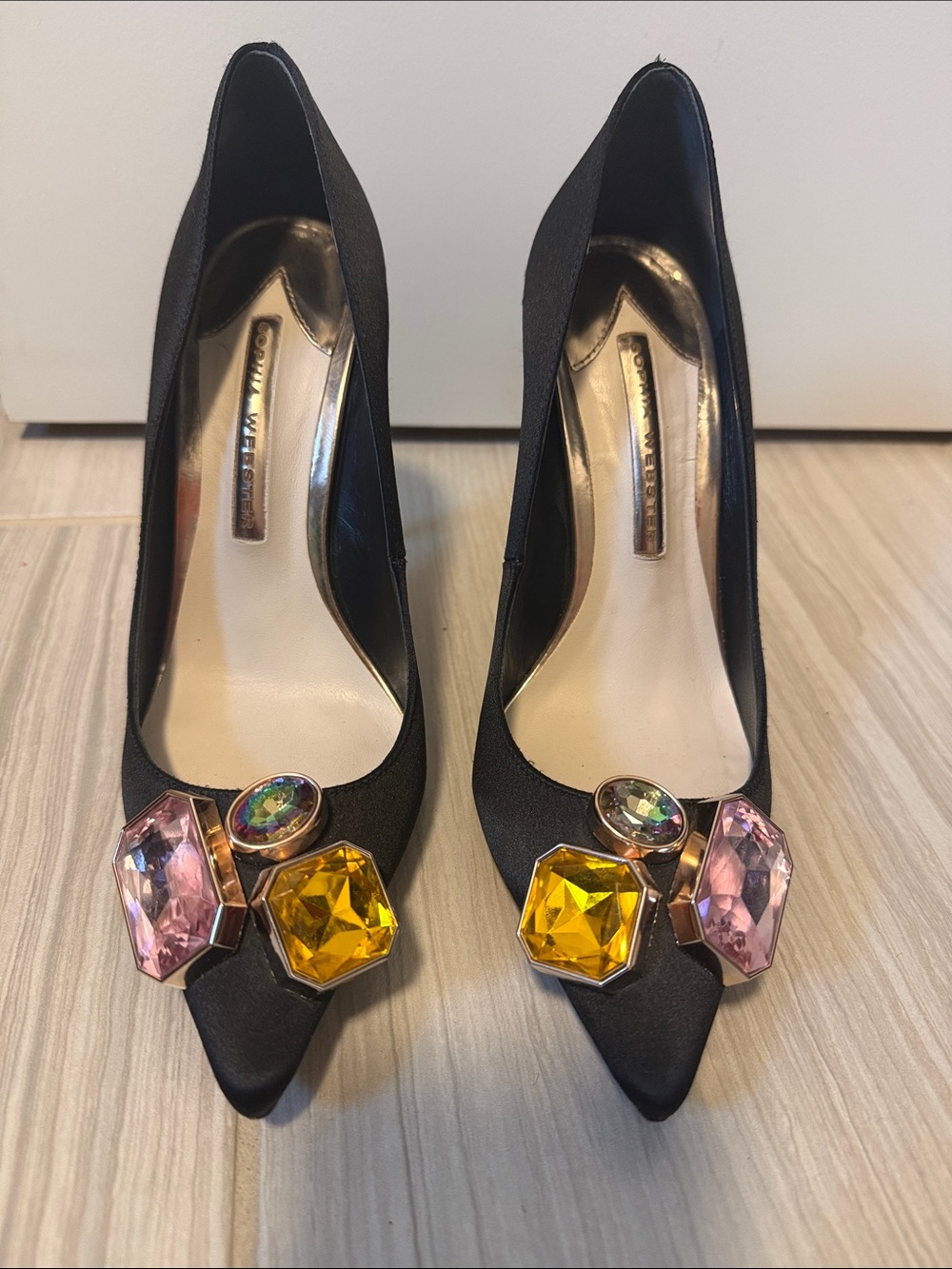 Sophia Webster Lola Gem Satin Pumps